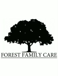 Silhouette of a tree above the text 'Forest Family Care'.